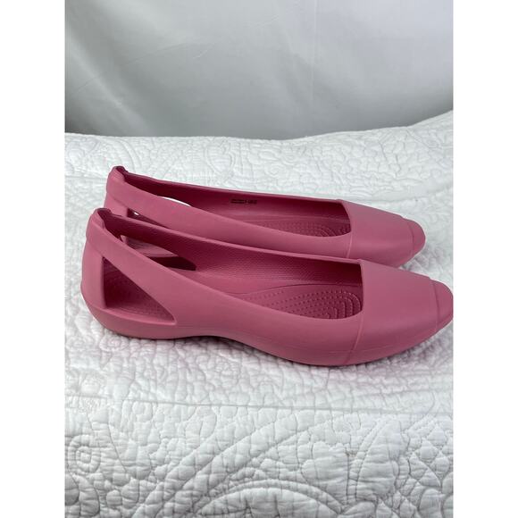 Crocs Women's Size 8 Pink Ballet Flat Pointed Toe Summer Beach Vacation Sandal - Picture 6 of 9